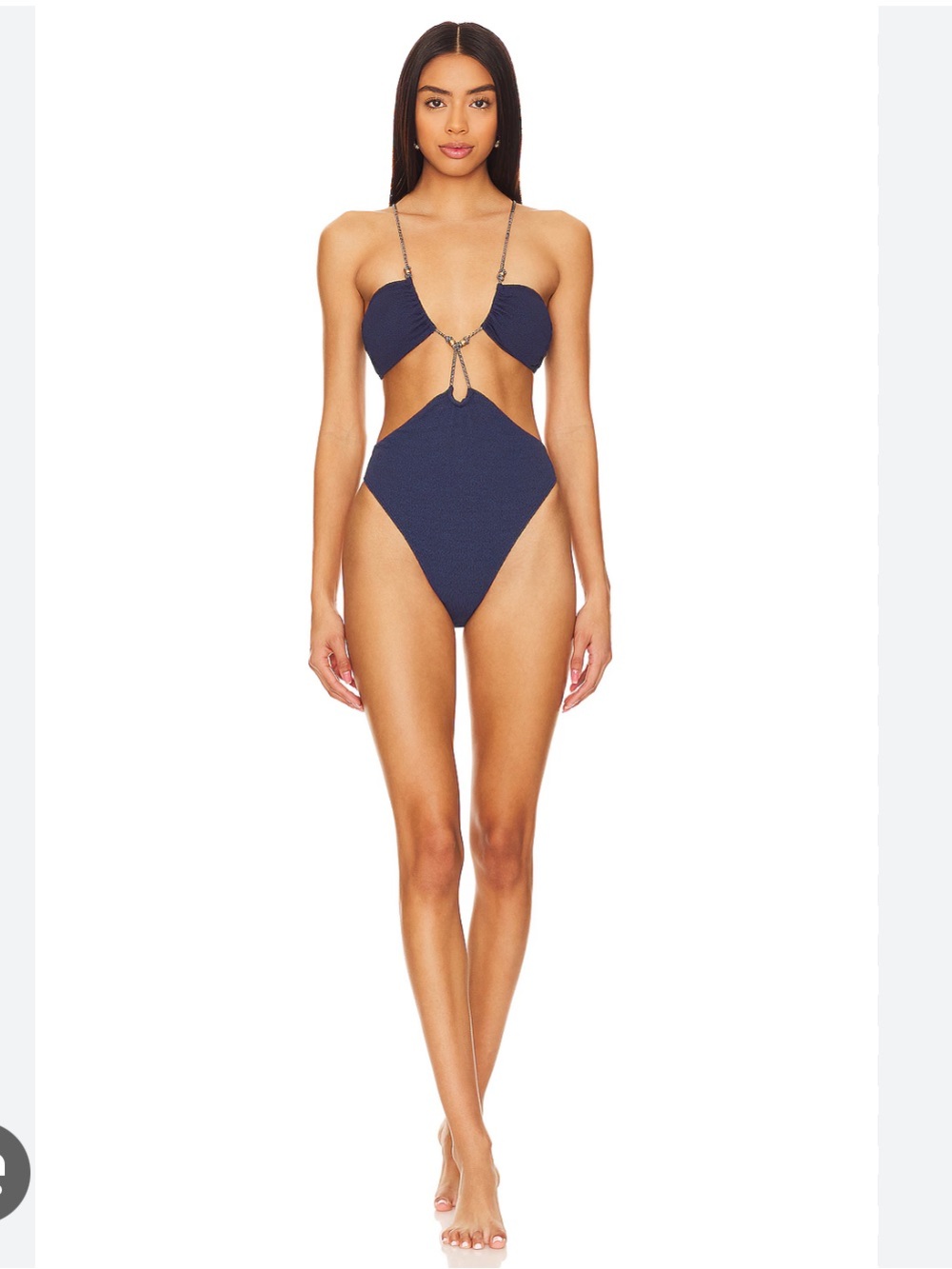 Vix Navy Textured One-Piece Swimsuit
